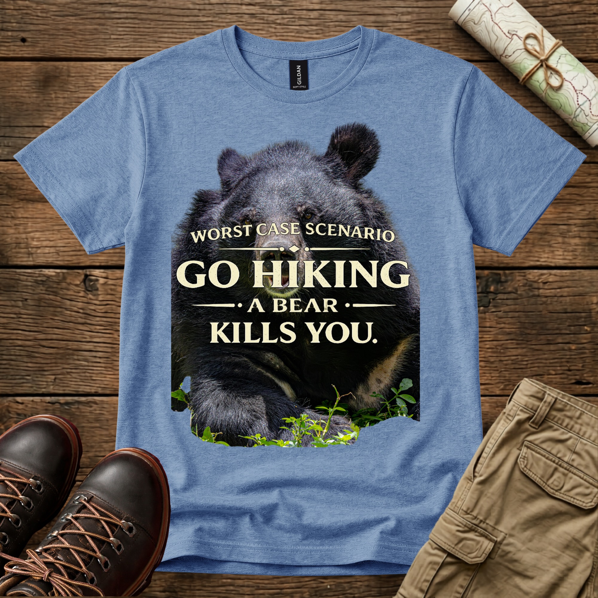 Worst Case Scenario: Go Hiking, A Bear Kills You T-Shirt