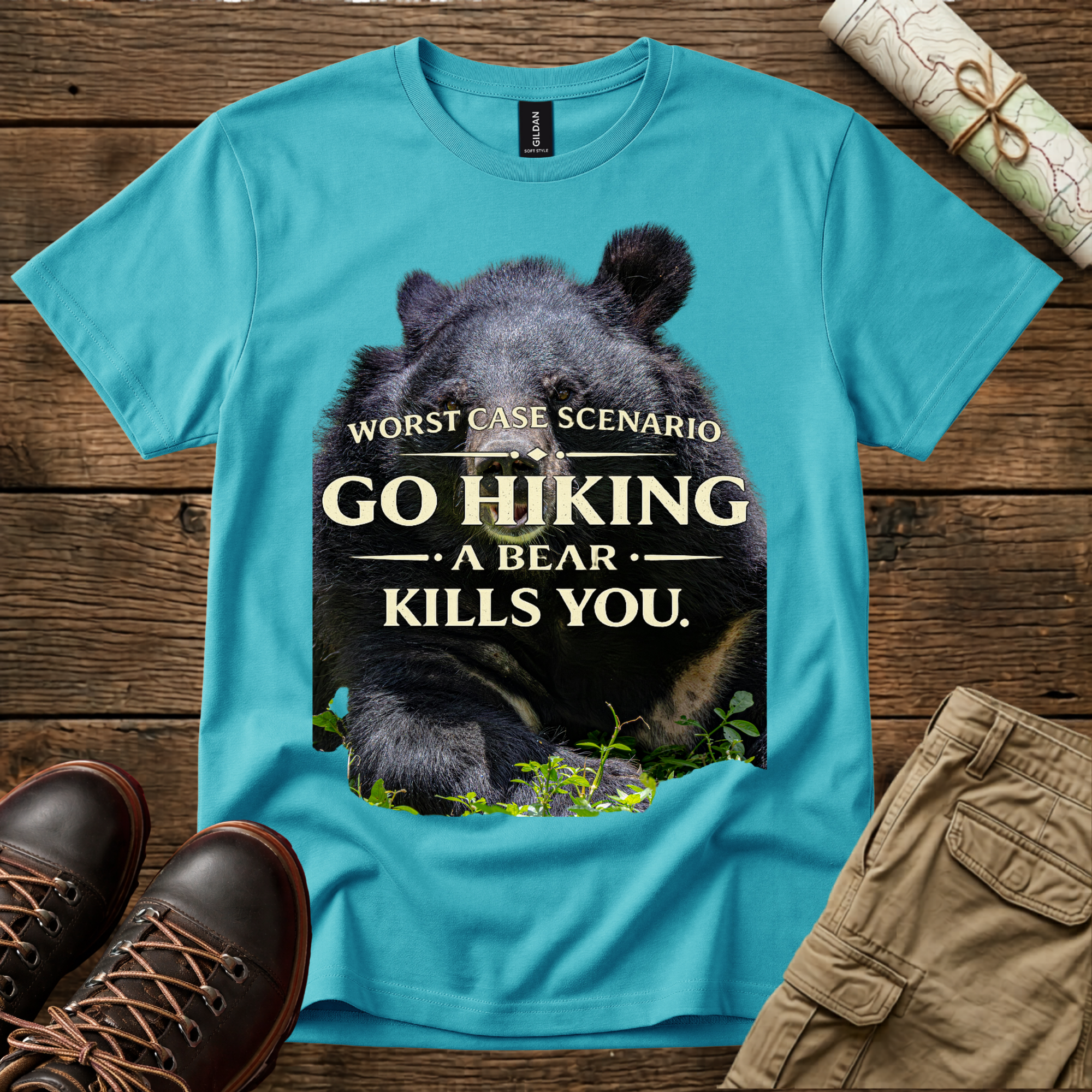 Worst Case Scenario: Go Hiking, A Bear Kills You T-Shirt
