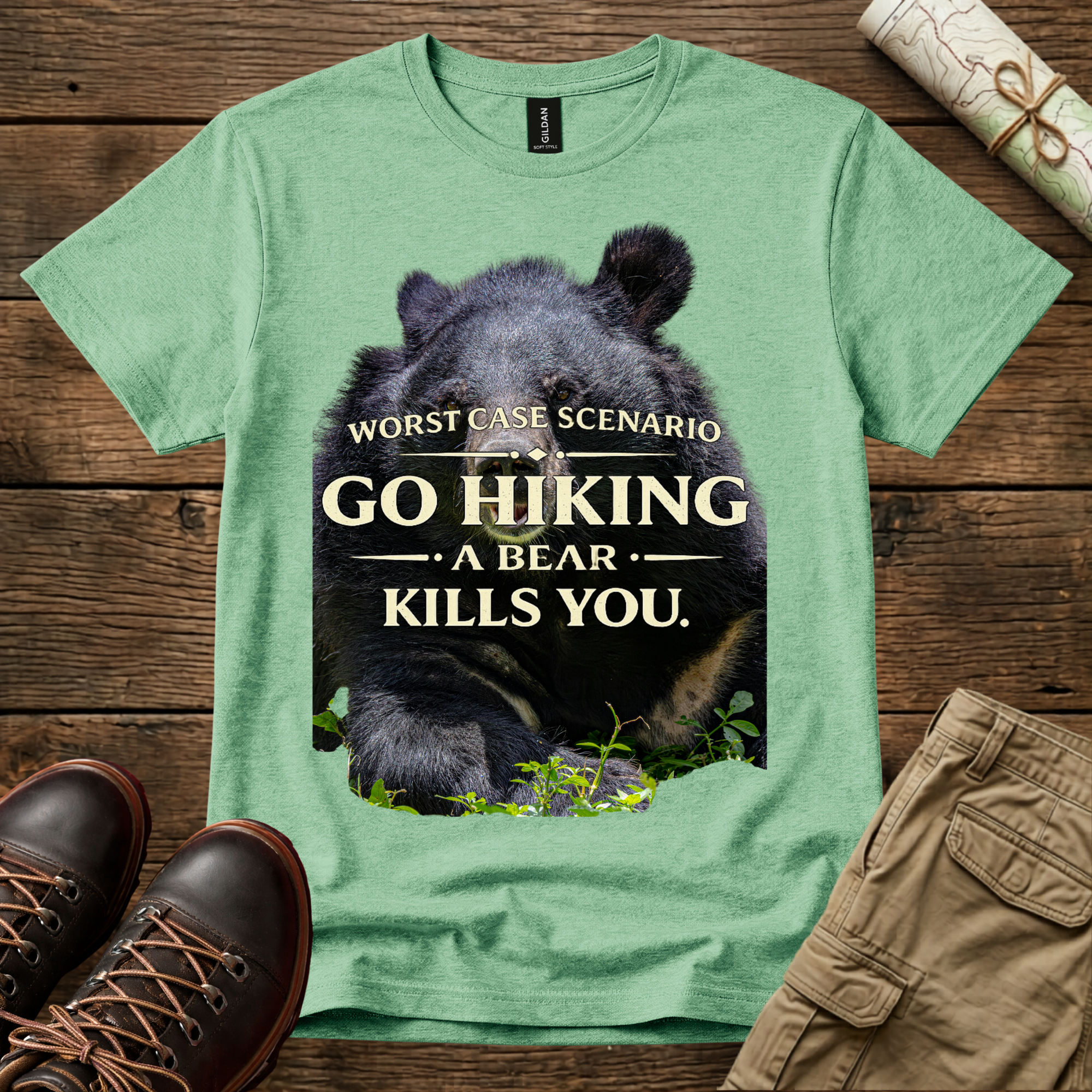 Worst Case Scenario: Go Hiking, A Bear Kills You T-Shirt