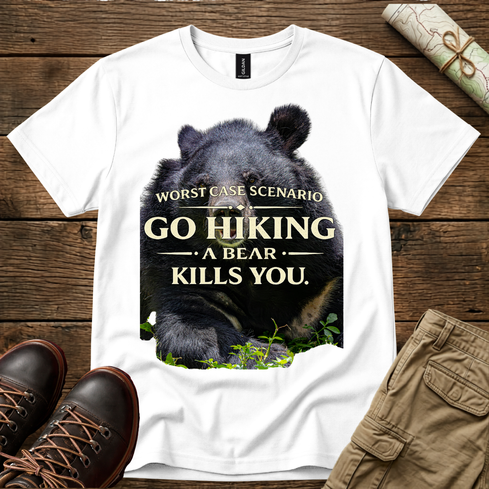 Worst Case Scenario: Go Hiking, A Bear Kills You T-Shirt