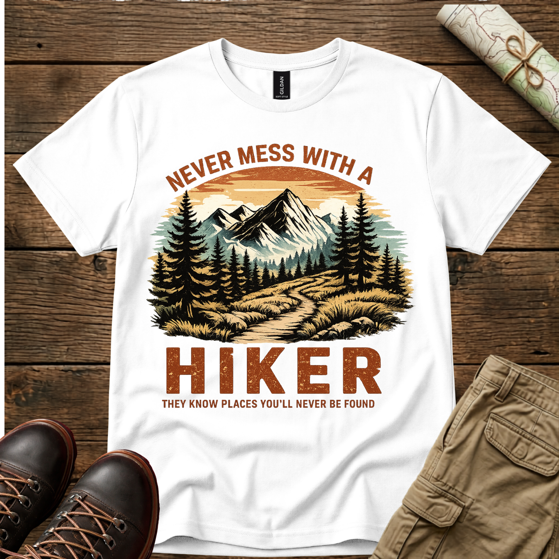 Never Mess With A Hiker T-Shirt