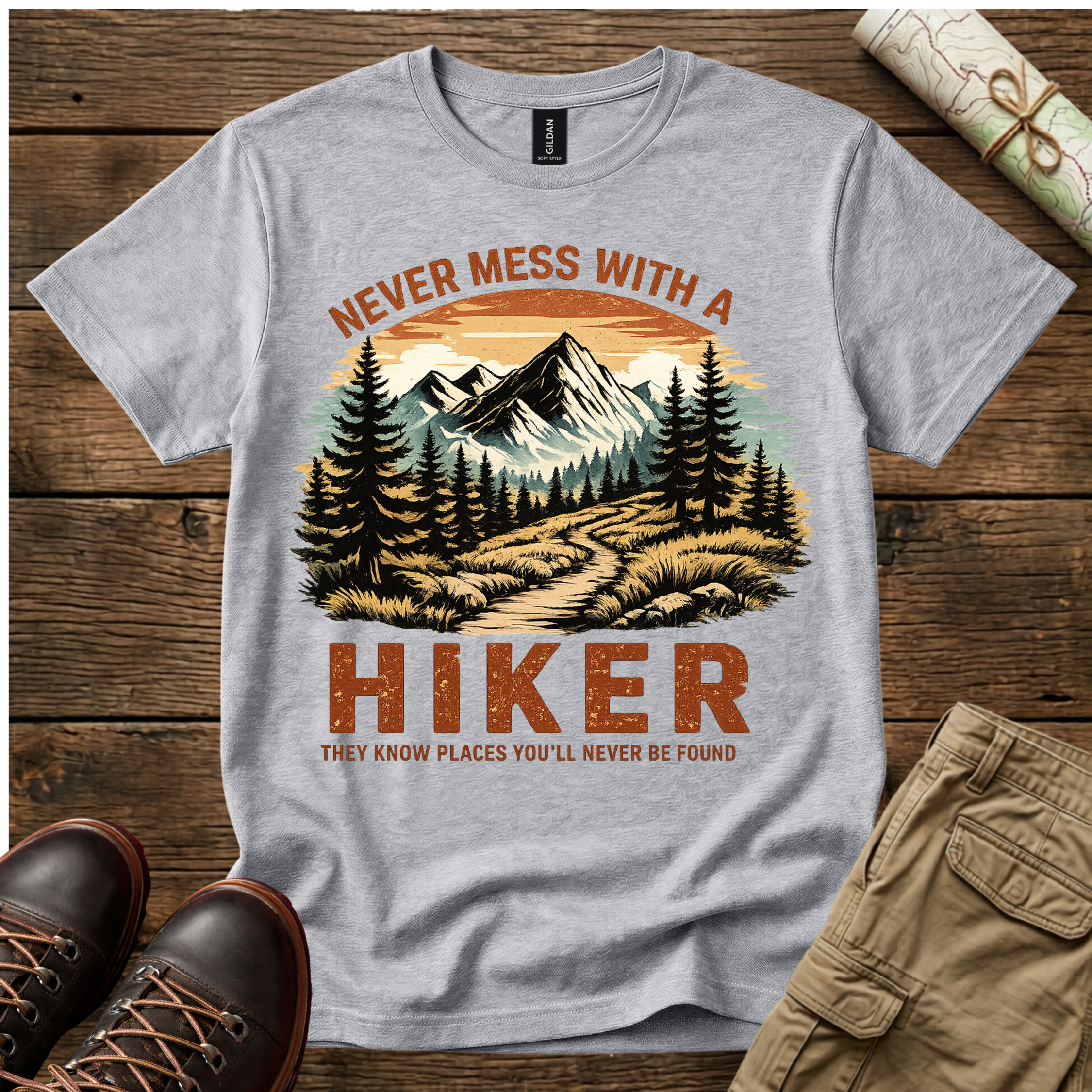 Never Mess With A Hiker T-Shirt