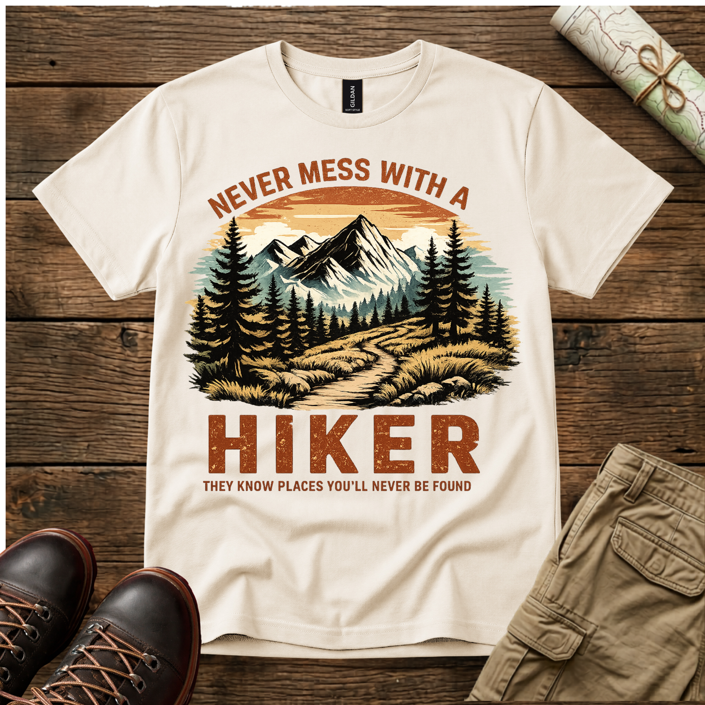 Never Mess With A Hiker T-Shirt