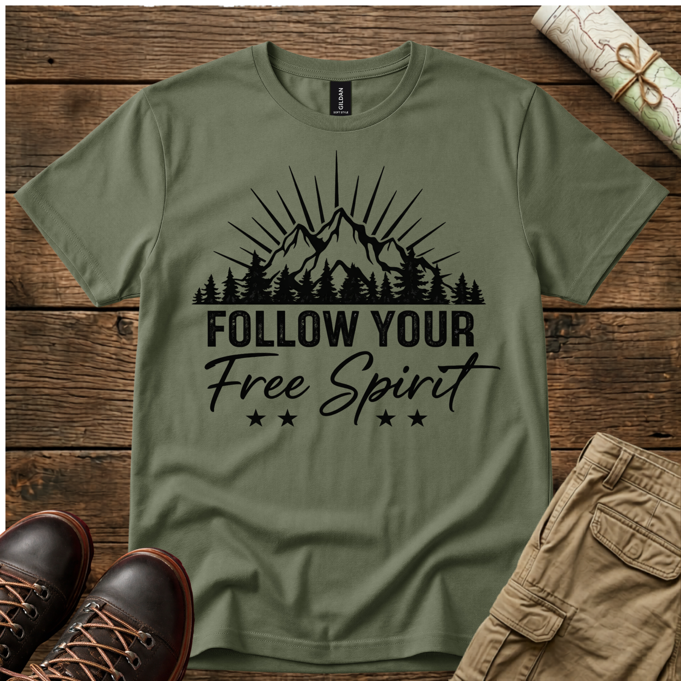 Follow Your Free Spirit Mountain T-Shirt