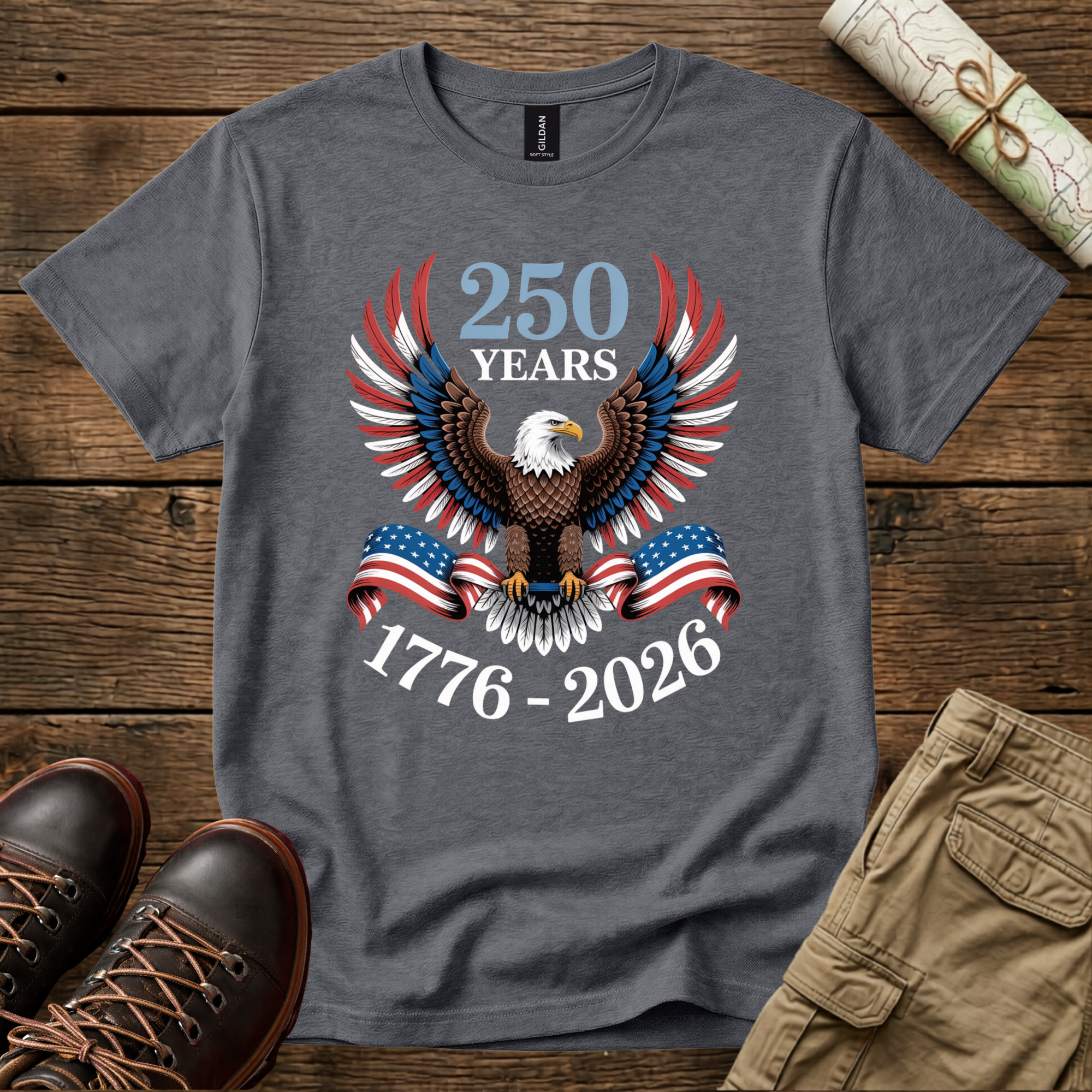 250 Years Eagle Patriotic T-Shirt