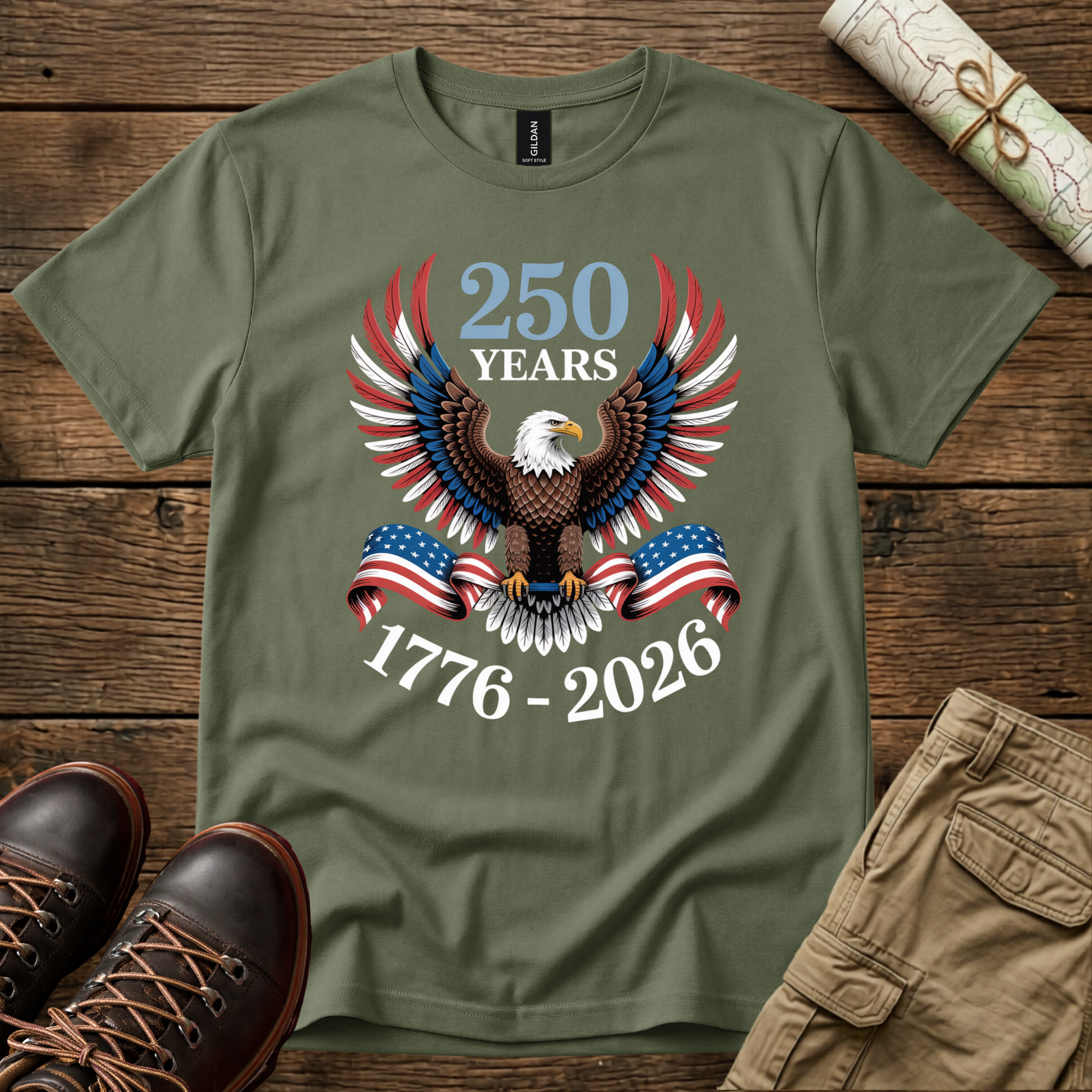 250 Years Eagle Patriotic T-Shirt