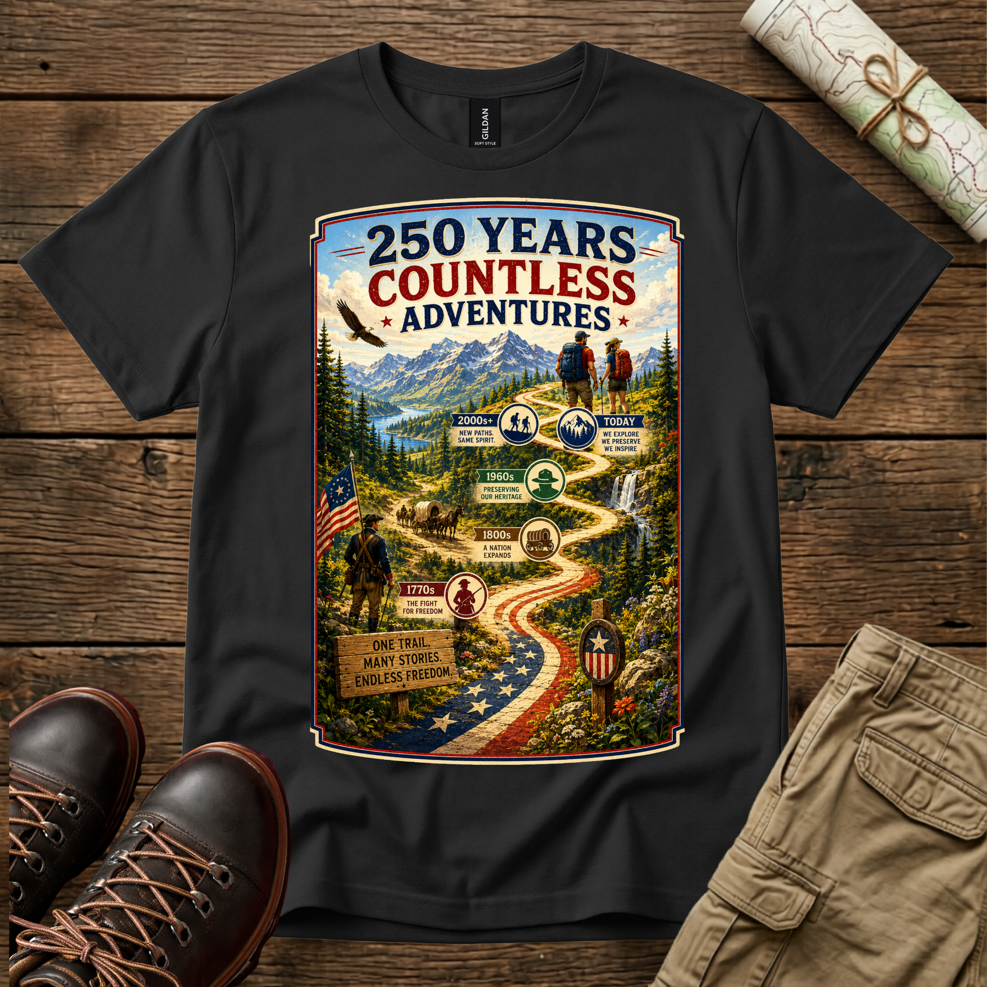 250 Years Countless Adventures T-Shirt