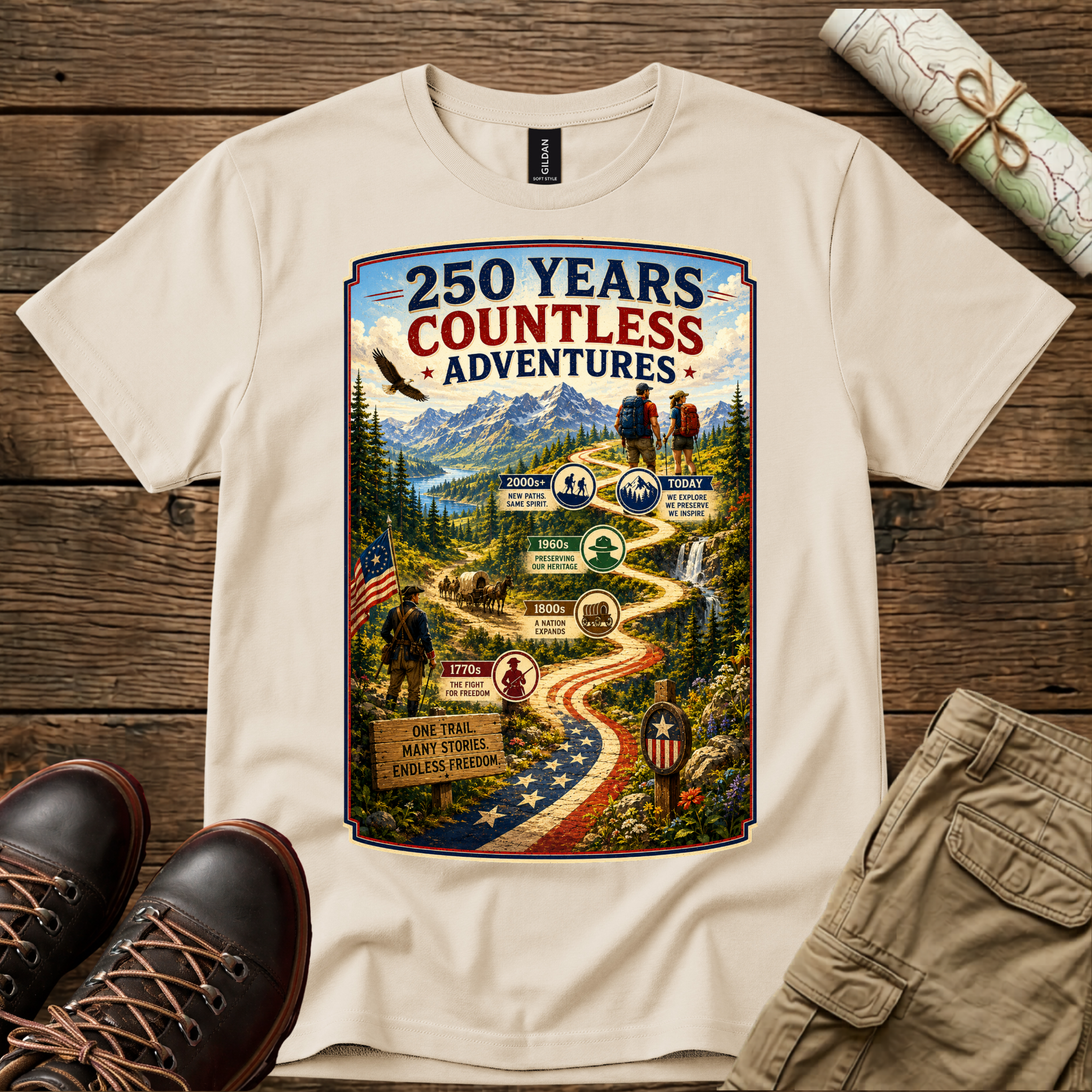 250 Years Countless Adventures T-Shirt
