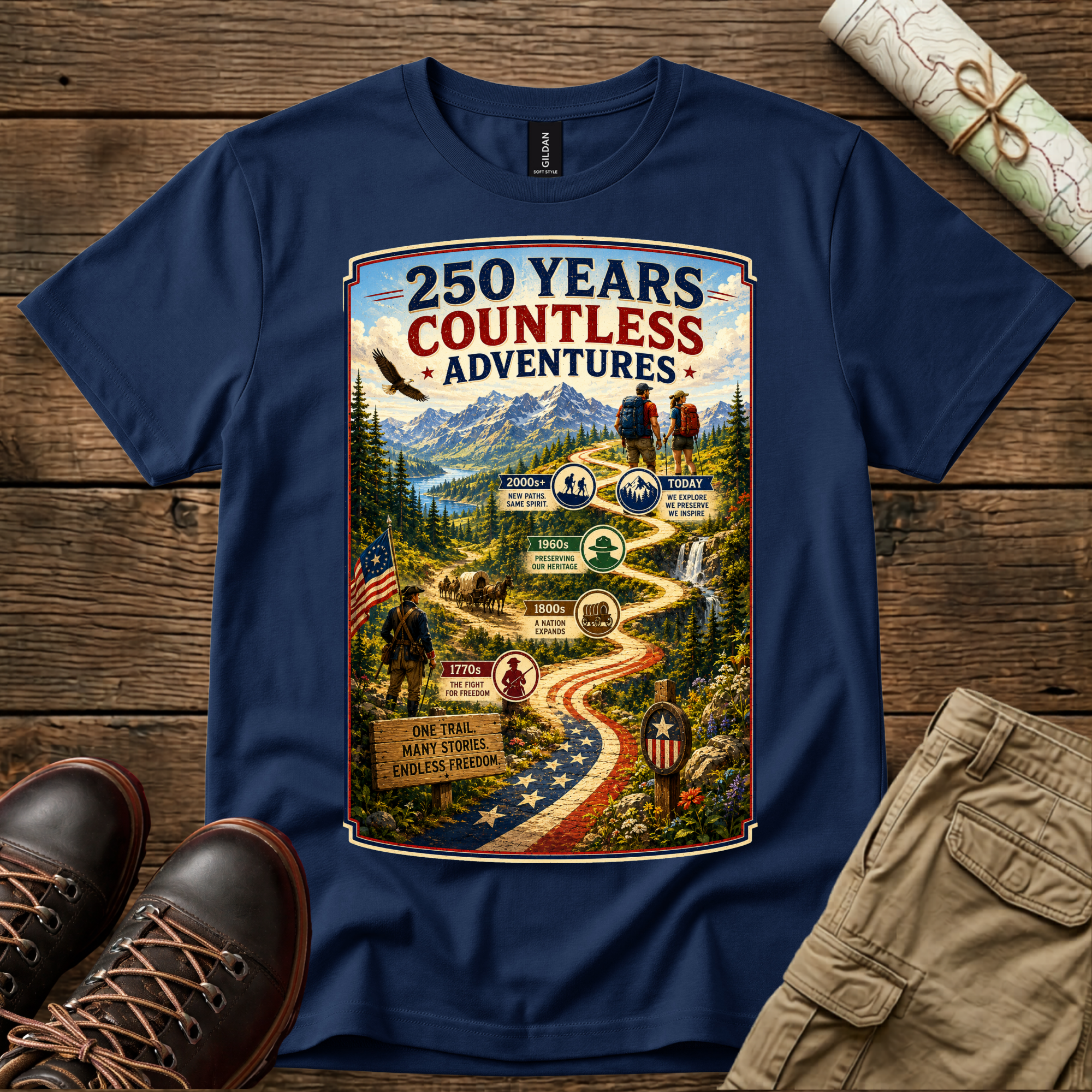 250 Years Countless Adventures T-Shirt