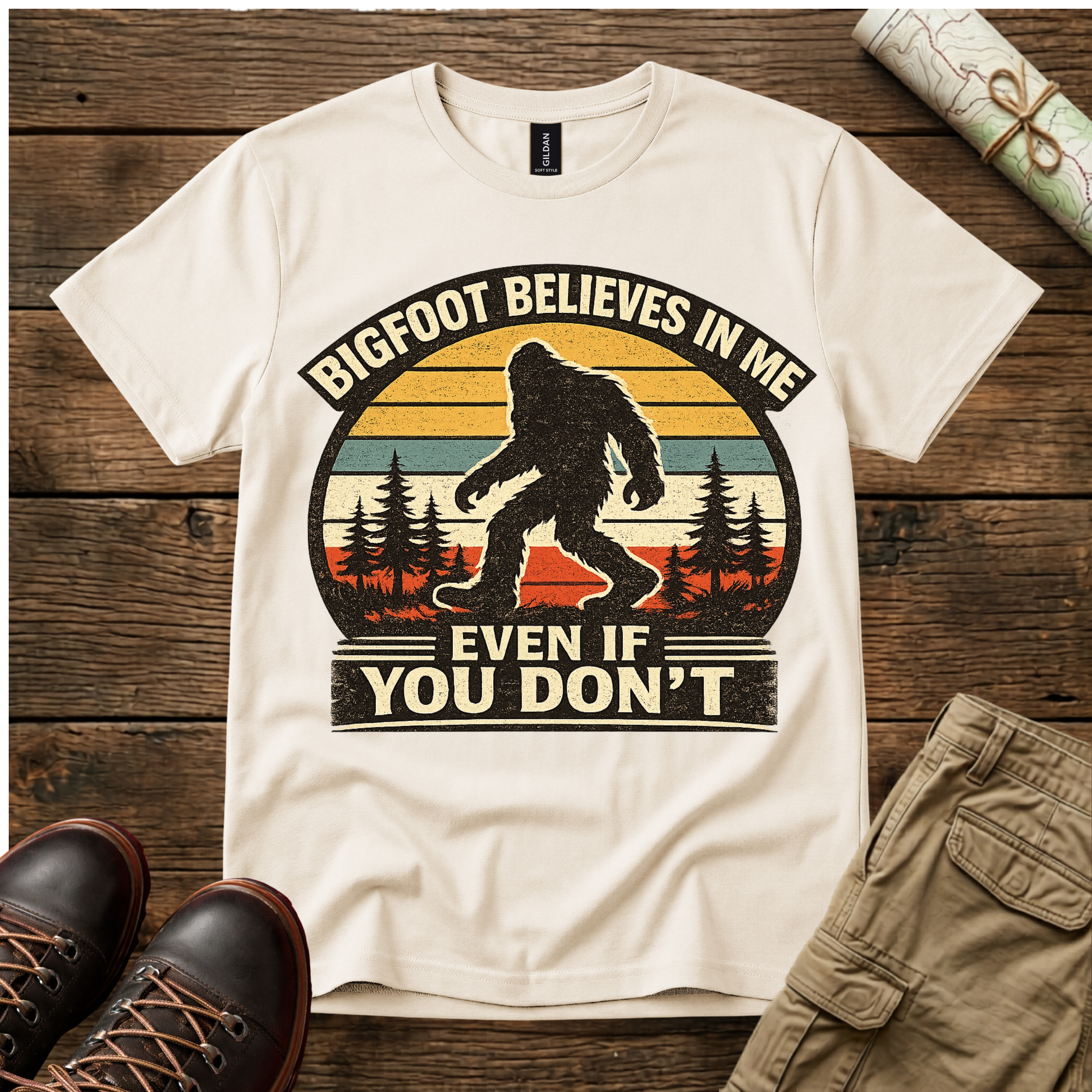 Bigfoot Believes in Me Even You Don't T-Shirt